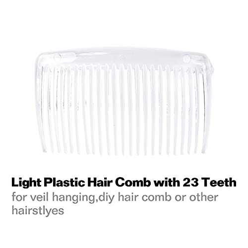 Cınacı 30 Paketi Temizle Beyaz Plastik Fransız Saç Yan Combs Peçe Slayt Topuz Tutucu ile 23 Diş DIY Headpieces Klipler Sapları