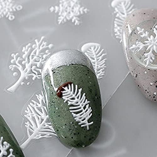BAISITEJIA Tırnak Parçaları, kar Tanesi Tırnak Dekorasyon Macunu Sıkıca Uzun Giyen Manikür 3D Noel Ağacı Tırnak Sanat Dilimleri