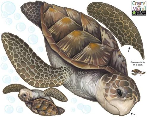 Deniz Kaplumbağası Duvar Çıkartması ~ Okyanus Denizaltı Hayvan Kaplumbağa Duvar Sticker Çocuk Odası Dekor için, erkek Kız Toddler