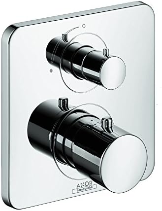 AXOR Citterio M Modern Zamansız Hacim ve Otomatik Sıcaklık Kontrolü 2 Kulplu 7 inç Genişliğinde Termostatik Duş Trimi, Kromda