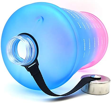 Rzııoo Büyük 1 Galon/128 Oz Motivasyon Su Şişesi ile Zaman İşaretleyici ve Saman, Sızdırmaz Tritan BPA Ücretsiz su sürahisi için