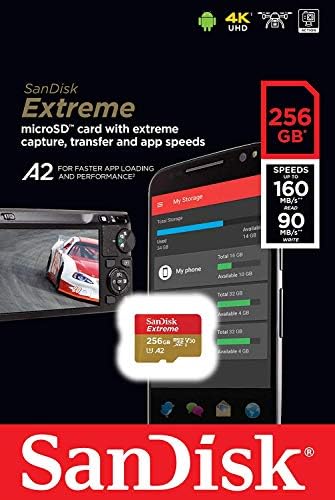 SanDisk Extreme V30 A2 (2 Paket) 256 GB microSD Kart için DJI Mavic Mini 2, Mavic Mini, Mavic Hava 2 Drone-C10 U3 A2 (SDSQXA1-256G-GN6MN)