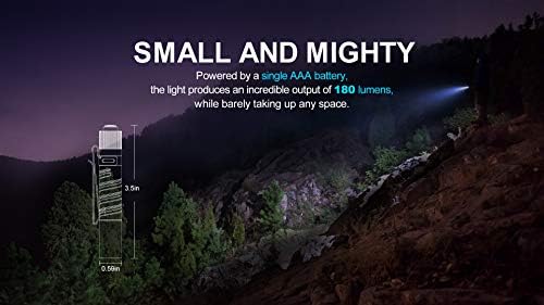 Olight i3T EOS Ti Titantium 180 Lümen LED El Feneri, Anlık açık Kuyruk Anahtarı, AAA Pil ile Çift Çıkışlı (Sınırlı Sayıda)