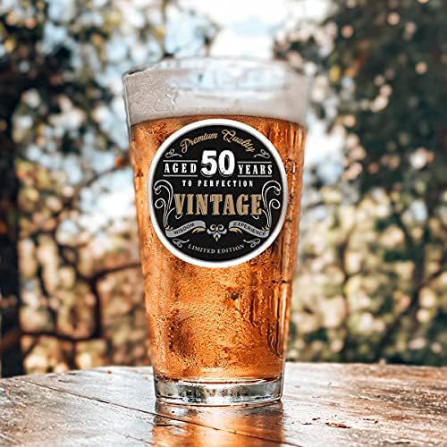1971 Vintage Edition 50th Birthday Bira Bardağı Erkekler ve Kadınlar için (50th Anniversary) 16 oz-Happy Birthday Bira Bardağı