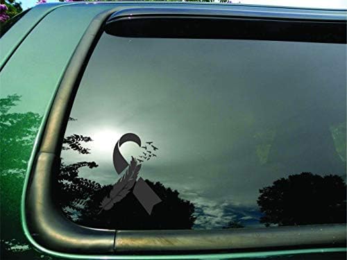 Şerit Uçan Kuşlar Gri Beyin Kanseri-Die Cut Vinil Pencere Çıkartması / sticker için Araba veya Kamyon 5.5 x 7