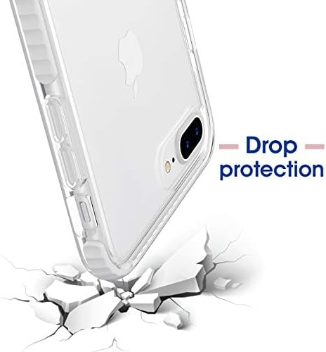 MATEPROX iPhone 8 Artı Kılıf iPhone 7 Artı Kılıf Temizle Kalkanı Ağır Anti-Sarı Anti-Scratch Darbeye Kapak ile Uyumlu iPhone