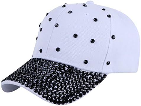 ECYC Kadın Kız Moda beyzbol şapkası Bling Rhinestone Boncuk Rahat Şapka