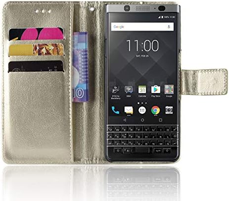 BlackBerry KEYone için Abtory Cüzdan Kılıfı, Bilek Kayışı Standı Fonksiyonlu Yumuşak PU Deri Dizüstü Cüzdan Kapağı BlackBerry