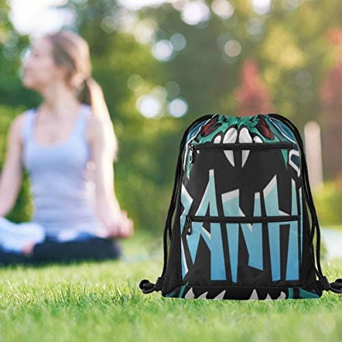 Sırt çantası Sırt Çantası Vahşi Sualtı Piranha Spor Yoga Sırt Çantası ipli çanta düzenleyici Hafif fermuarlı cebi İle Spor Atletik