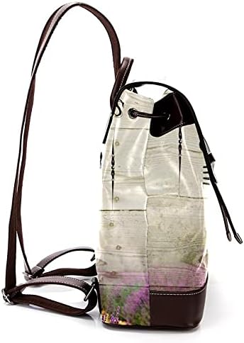 Retro lavanta Hiking Dating için PU deri sırt çantası moda okul çantası çanta