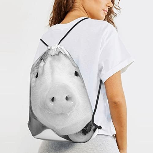 İpli sırt çantası evde beslenen hayvan domuz dize çanta Sackpack Cinch çuval spor çanta spor salonu alışveriş Yoga için