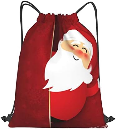 Karikatür Noel Baba Baskı İpli Çanta Spor Çantası, Dize Çanta Cinch Gym & acirc;€‹sackpack & acirc;€‹Erkekler Kadınlar için