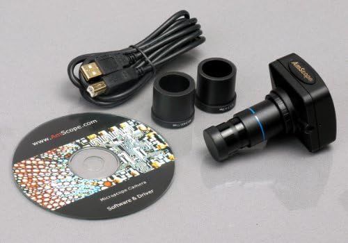 AmScope M500A-P-MS10 40x-1600x Bileşik Mikroskop + USB PC Kamera + Slaytlar