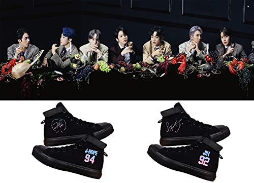 KPOP Ayakkabı J-Hope Jungkook Jımın Suga Jın Yüksek Üst kanvas sneaker Yüksek Üst Dantel Ups rahat ayakkabılar