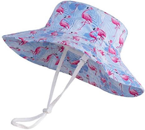 LANGZHEN UPF Plaj Güneş Koruma Şapka ıçin Bebek Kız Ayarlanabilir Yürüyor Çocuk Şapka Geniş Ağız Yaz Oyun Şapka ıle Çene Kayışı
