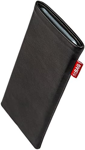 fitBAG Yendi Siyah Özel Tailored Kollu OnePlus 10 için / Almanya'da Yapılan / İnce Nappa Deri Kılıf Kapak için Mikrofiber Astar