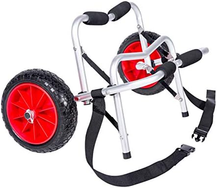 AA Ürünleri Kayık Kano Taşıyıcı Sepeti Dolly Römork Tote Katı Tekerlek Lastikleri 150 lb'ye kadar tutar, Güvenli Toka Kayışları