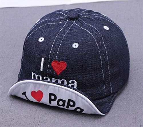 JY Denim Bebek Kap I Love Mama papa Mektup beyzbol şapkası Yaz Çocuk Erkek Kız Vizör güneş şapkası 6-24 Ay